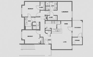 3 Bed 2 Bath F-101 floor plan